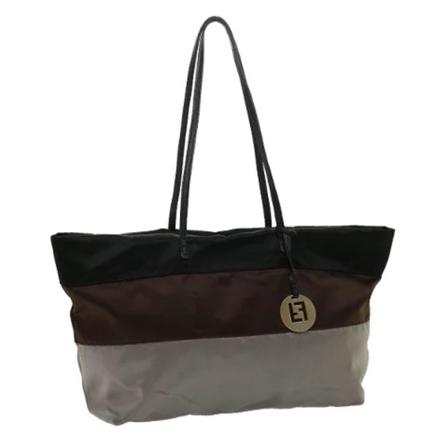 Fendi Vintage, Pre-owned Satin Tote Bag Zwart, Dames, Maat:ONE Size