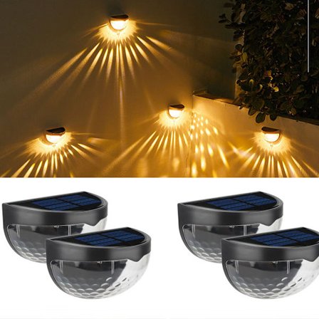 Sæt med 4 LED-varmlys sollamper udendørs væglampe IP65 vandtæt