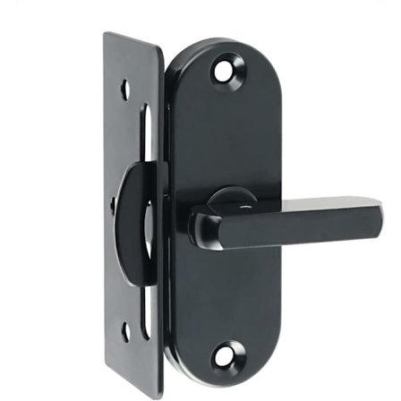 90 Graders Skydedørslås Rustfrit Stål Buet Spænde - Sort