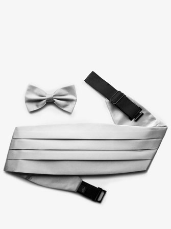 John Henric Men's Silver Cummerbund Size Onesize