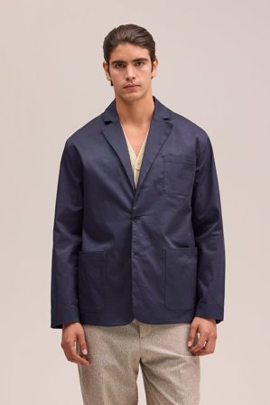 NN07 Timo Blazer male Blue Organic Cotton