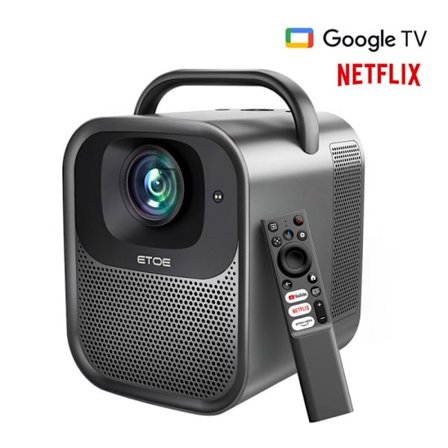 Projector ETOE Seal Pro - 1000 ANSI - 1080P Nativ - Google TV - Automatisk Fokusering - Automatisk Trapezkorrektion