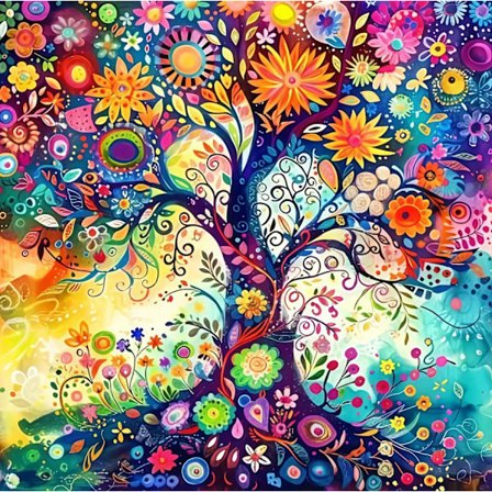 5D Diamantmaleri-sæt til voksne, Farverigt Træ Diamantkunst-sæt til voksne begyndere, DIY Fuld bore Gem Kunst Mal med Diamanter til boligindretning