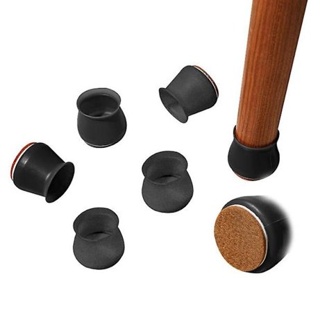 16-pack Silikon Stolsbensskydd med Filt Förhindrar Repor