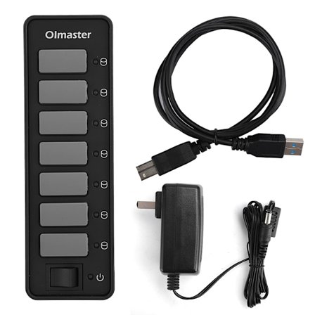 HB-8717U3 7-Portars USB 3.0 HUB 12V 3A Utmatning Splitter Datortillbehör