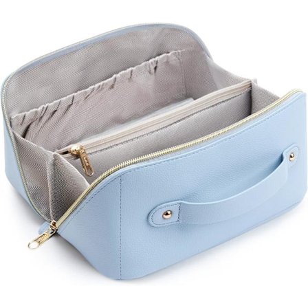 Kosmetikkveske med stor kapasitet Dame Penal Sminkeveske Sminkeveske Penal Kosmetisk Reisepose BLÅ