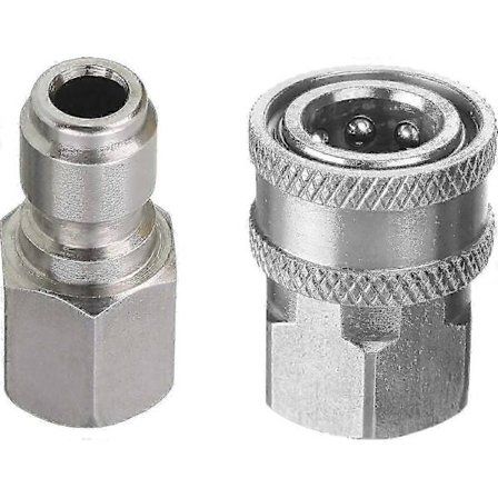 3/8 Rustfrit Stål Lynkobling Højtryksrenser Adapter Kit med 5000 PSI Hun Fitting til Professionel Rengøring