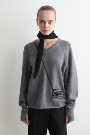 COS Women's Croc Embossed Leather Cardholder Wallet in Brown