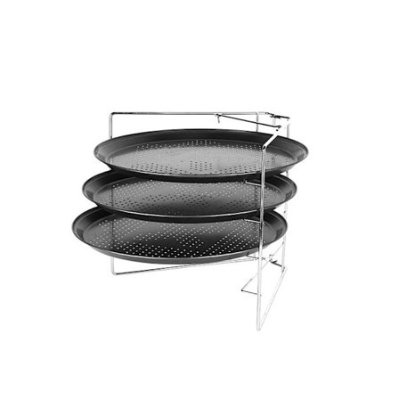 Metallbrett Rund Kakeform Pizza Bake Sett med 3 Pizzaplater og