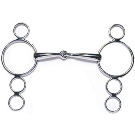 Jp Korsteel Rostfritt Stål Jointed 3 Ring Dutch Gag Bit 5.5in