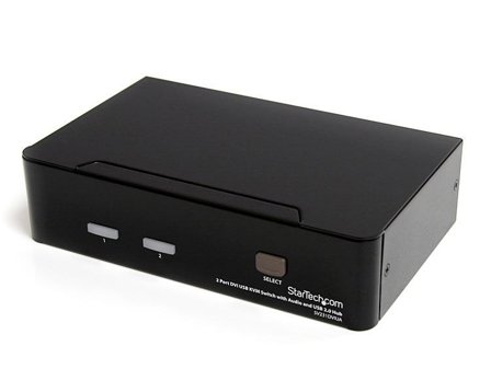 StarTech 2 Port DVI USB KVM Switch with Audio and USB 2.0 Hub (SV231DVIUA) - KVM / lyd / USB-svitsj - 2 porter