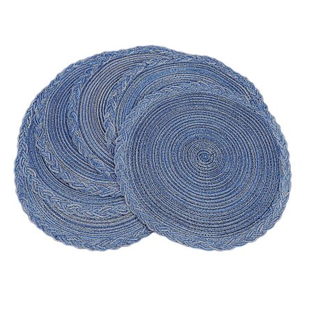 Runda flätade bordstabletter för matbord 6 - vävda värmebeständiga icke-köksunderlägg, 36 diame