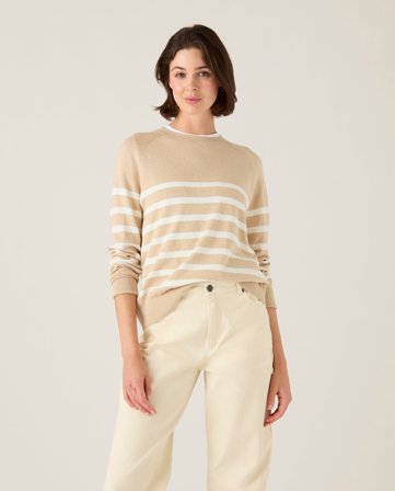 Lexington Cashmere blend raglan sweater, beige
