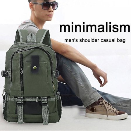 Unisex Rygsæk Vintage Canvas Rygsæk Skoletaske