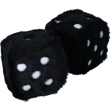 (Svart) Bilhängande Päls Tärningar Bil Interiör Dekoration Inre Vägg Kylskåp Yta Flera Färger För Val Prickigt Mönster