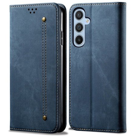 SKALO Samsung S25+ Jeans Flip Cover - Blå