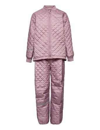Basic Thermal Set -Solid Outerwear Thermo Outerwear Thermo Sets Vaaleanpunainen CeLaVi