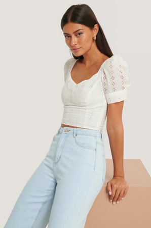 Trendyol Bluse Mit Stickerei - Blusen - Weiß - EU 38