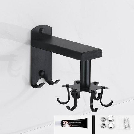 1 stk. køkkenroterende krog med 6 kroge køkken teleskopisk væg