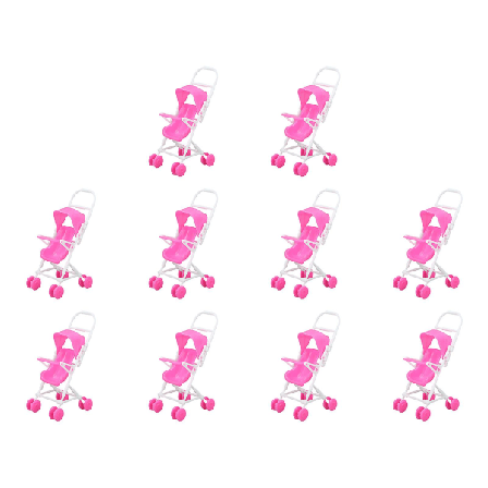 10 Set Miniatyr Babydockvagn Gör-Det-Själv-Simulering Mycket Detaljerad Barnkammare Möbel Dockhus Baby L