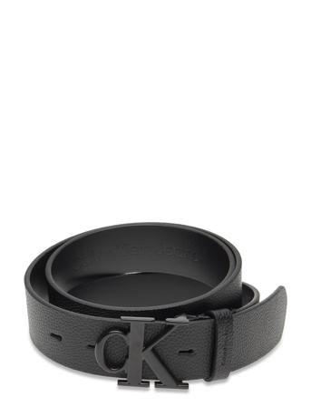 Round Mono Plaque Belt 35Mm Accessories Belts Classic Belts Svart Calvin Klein