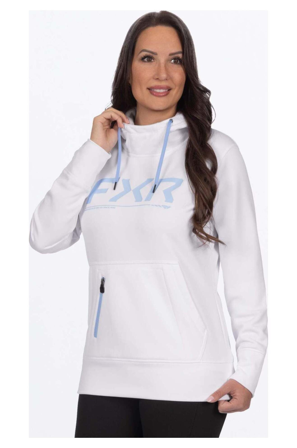 Hoodie FXR Hydrogen Tech Damen Weiß/Maui Blau XL