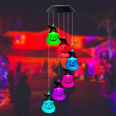 Kurpitsa Halloween Solar Tuulikellot Valot V ri Vaihtavat Puutarha Veranta Piha Piha Sisustus