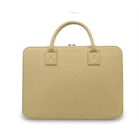 Khaki-farget 17-tommers laptop-sleeve, filt laptop-veske med håndtak