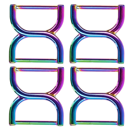 4 st Dubbla D-ringar 25 mm Hållbara Starka Lättanvända Tillräcklig Mängd Justerbart Spänne D-ringar för Handväska