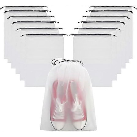 Gennemsigtige skoposer til rejser Store klare skoorganisatorer Opbevaringspose med snor til mænd og kvinder 13 stk. KLN