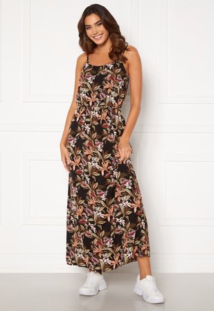 ONLY - Nova Lux Strap Maxi Dress - Black - Kläder - - Bubbleroom
