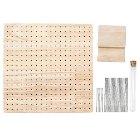 Yougang Boutique Heklebrett i Tre, Strikkeblokkeringsmatte med Stålpinner for Hekling Croc (FMY)