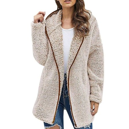 Dame Vinter Casual Jakke Langermet Hette Cardigan For Hverdagsliv Arbeid Shopping