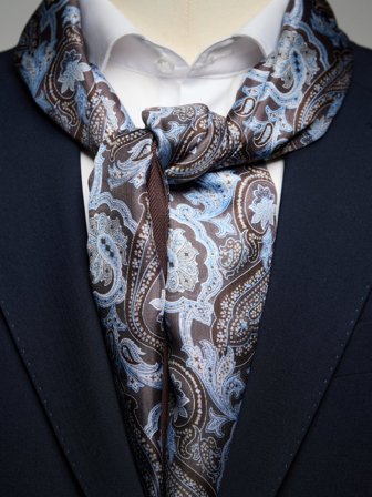 John Henric Men's Brown Wool & Silk Scarf Size Onesize