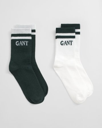 GANT Kinder 2er-Pack Gestreifte Sportsocken (27-29) Grün