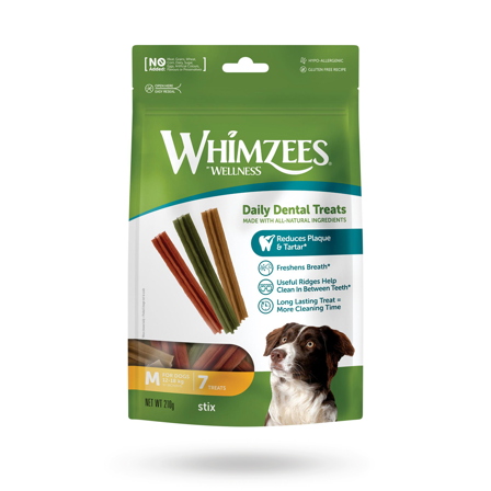 Whimzees Stix M 210g - Matskåler, Hundegobiter & Tyggeben til hund & katt på Doggie.no - Hundegodbiter, Tyggebein & matskåler