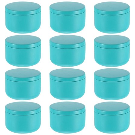12 st DIY-ljusburkar runda behållare med lock för ljustillverkning konst och hantverk