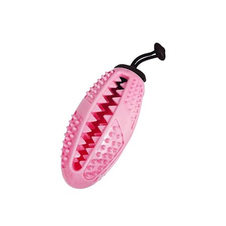 Godbitball for kjæledyr, gummi, matdispenser, IQ-trening, bittbestandig tyggeleke for hund L Rosa