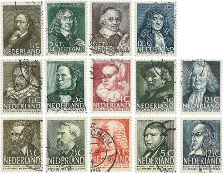Holland 1937-1939 - NVPH 296-299+305-309+318-322 - Stemplet