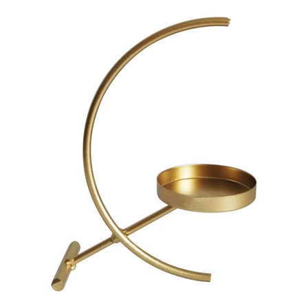 Halvmåne Ljusstake Smidesjärn Ljusstake Avsmalnande Ljus Hållare Ställ