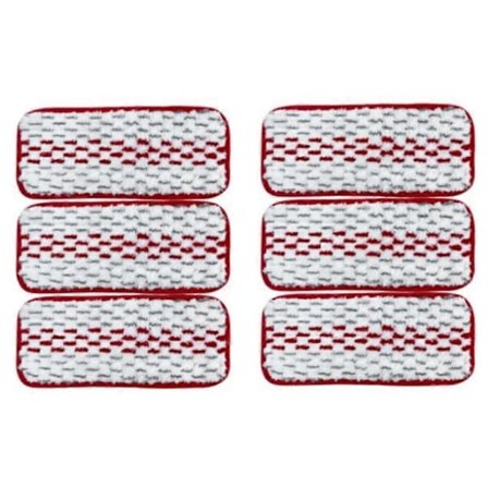 6-pack Ersättningsmoppdukar för Vileda Mopphuvud, Vileda Easy Clean Mopp Tillbehör Röd & vit_ryy