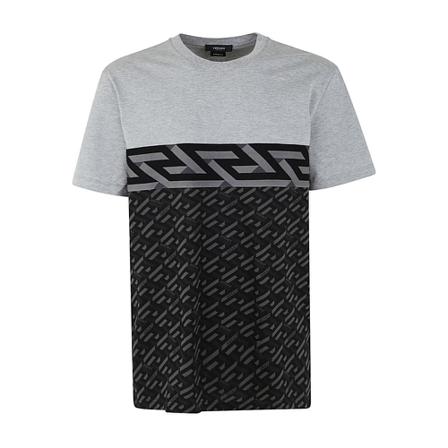 Versace, T-Shirts Grijs, Heren, Maat:L