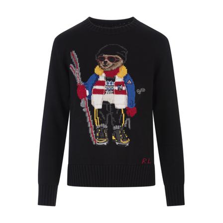 Ralph Lauren Round-neck Strik Sort, Dame Striktrøjer