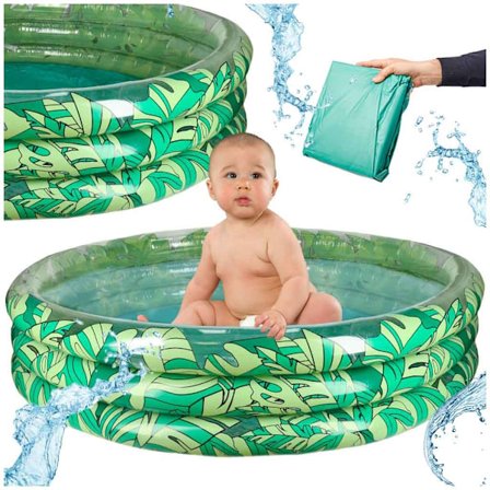 Uppblåsbar barnpool med 3 kammare, 150 cm blad