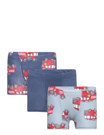 Boxer 3 Pack Hidden Elastic Ao Night & Underwear Underwear Underpants Blå Lindex*Betinget Tilbud
