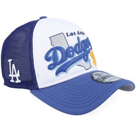 New Era - MLB Blau trucker Cap - Los Angeles Dodgers State Flower White/Dark Royal A-Frame Trucker @ Hatstore