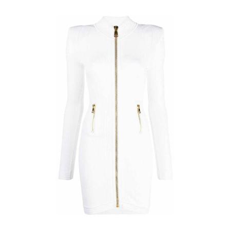 Balmain Short Kjole Hvid, Dame