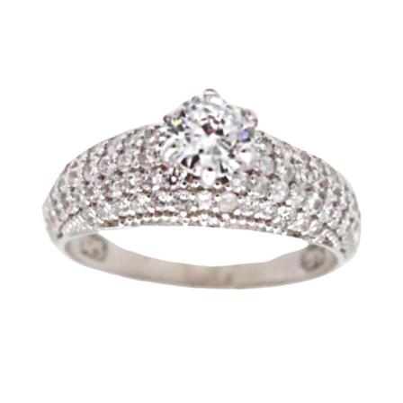 Sterling sølv ring med flere zirkon rhinestones forlovelsesbryll Silver one size