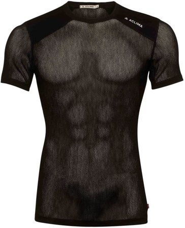 Aclima - WoolNet Light T-Shirt lyhythihainen verkkoaluspaita - Musta - Kerrastohousut- Flanelli ja Kauluspaidat - Miesten