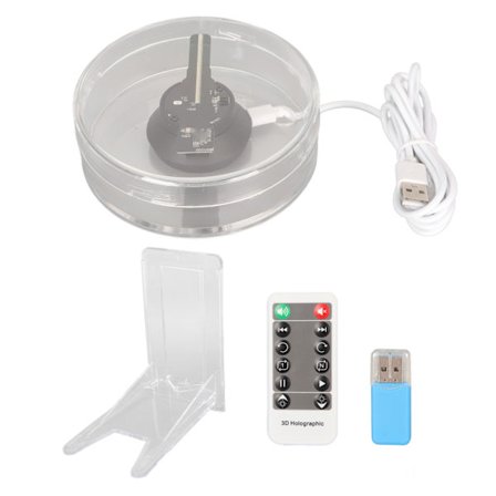 3D Hologram Vifte 48 LED WiFi APP Fjernkontroll Innebygd Høytaler Holografisk Reklame Display med Minnekort for Windows
